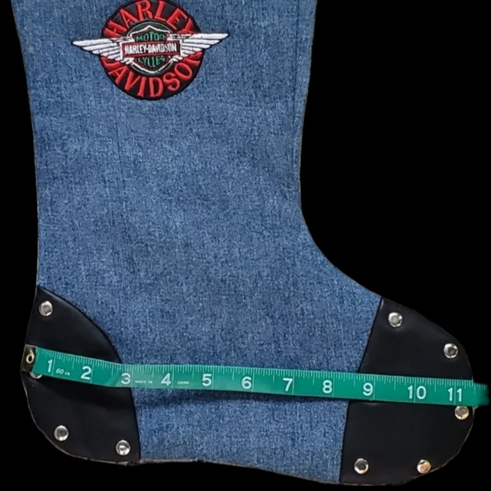 Vintage Harley-Davidson Denimand Leather Christmas Stocking